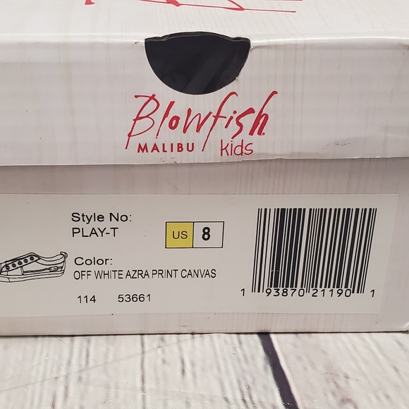 Blowfish Malibu Kids Play-T Off-White Azra Print Canvas Shoes - Size 8 - Picture 8 of 10